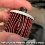 Partículas metálicas en filtro de aceite