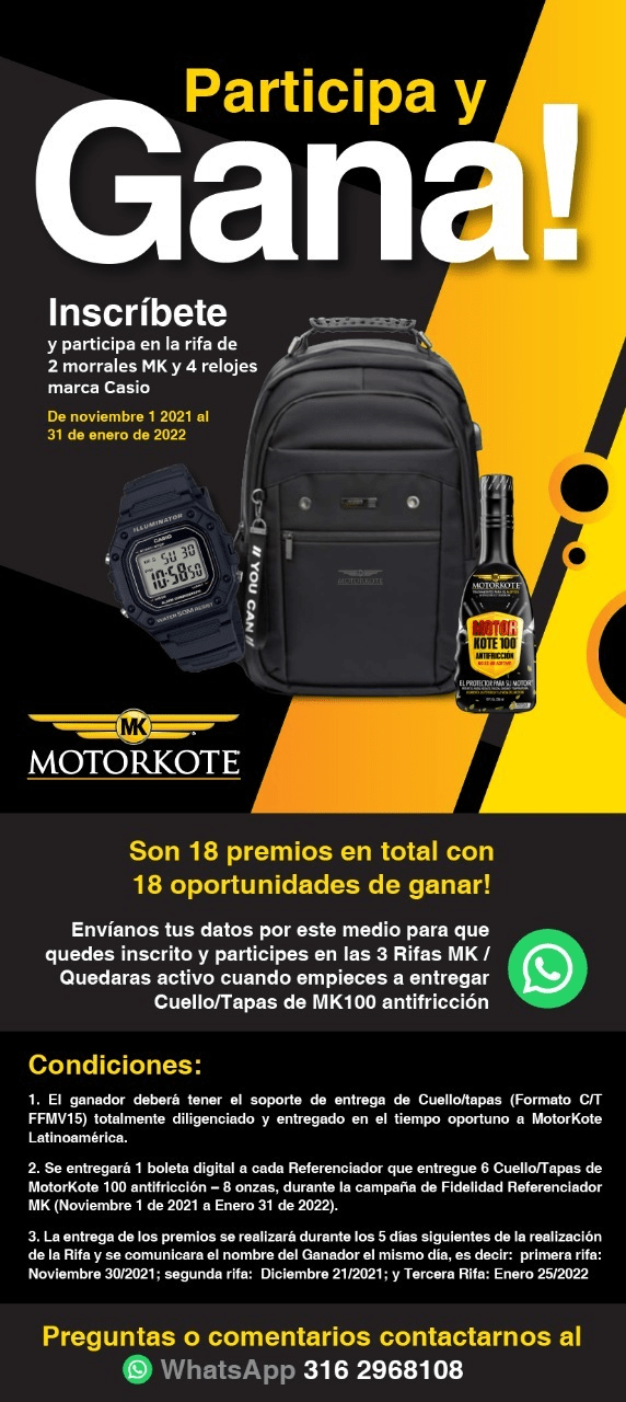 CAMPAÑA FIDELIDAD MK MotorKote Colombia